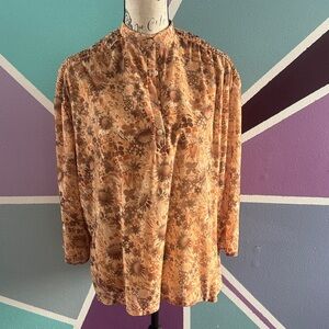 Vintage Floral Button-Up Women's Top